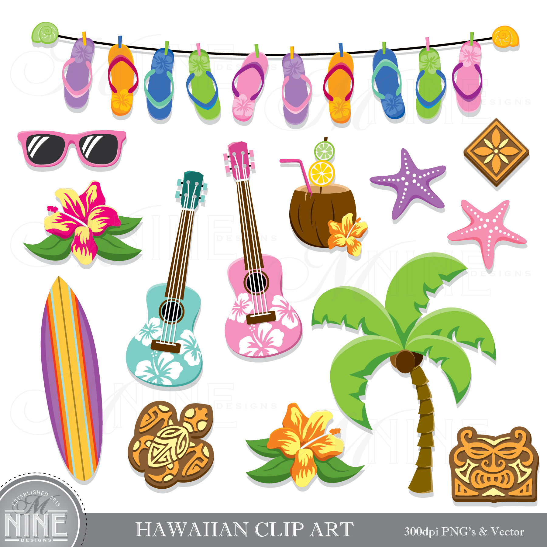 hawaiian slippers clipart