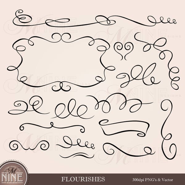 Flourish Clip Art - Etsy