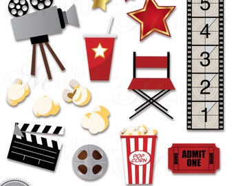 MOVIE Clip Art Movie Clipart Télécharger, Movie Party Theater Clip Art Hollywood Clip Art Vector Movie Clip Art