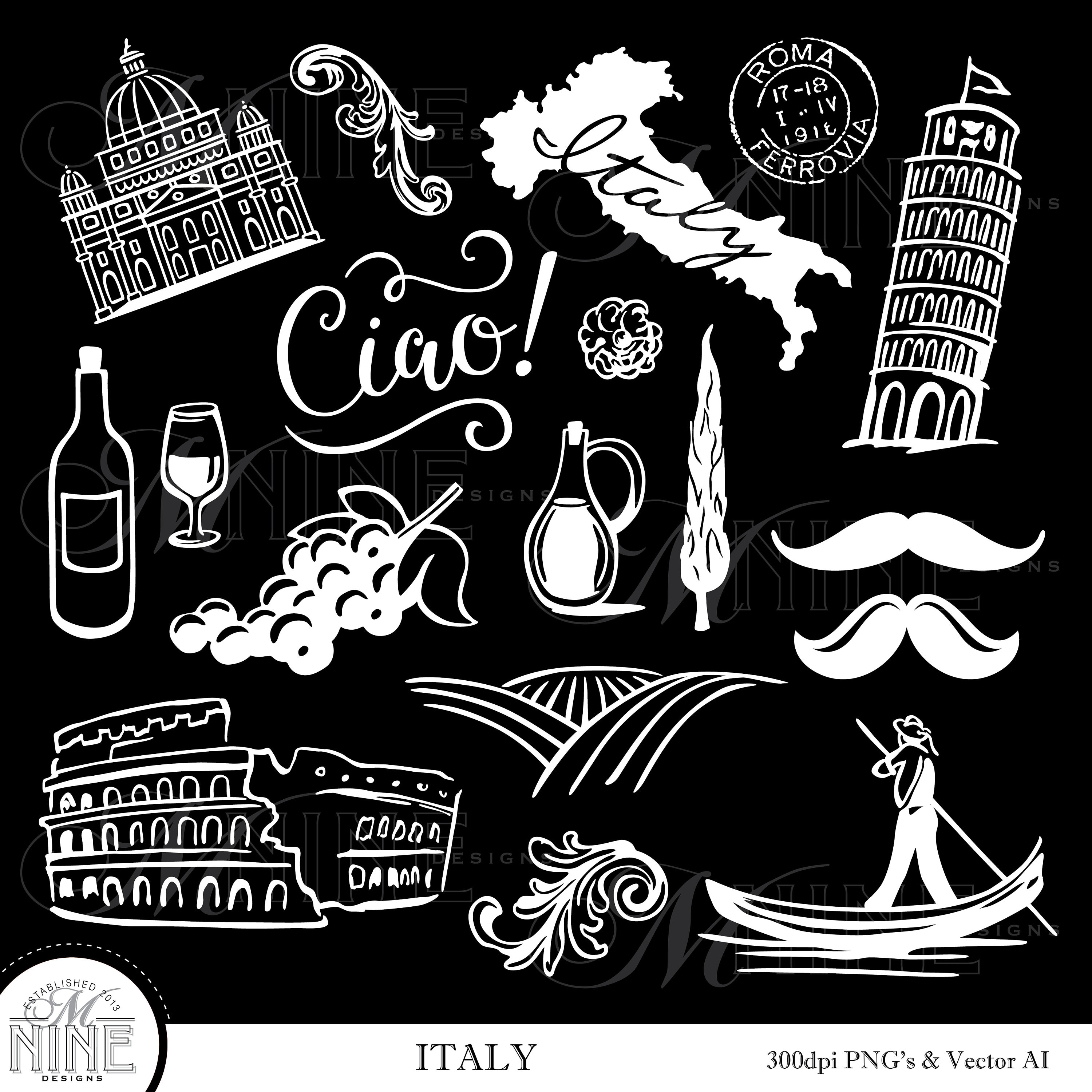 Italian Clip Art Black And White