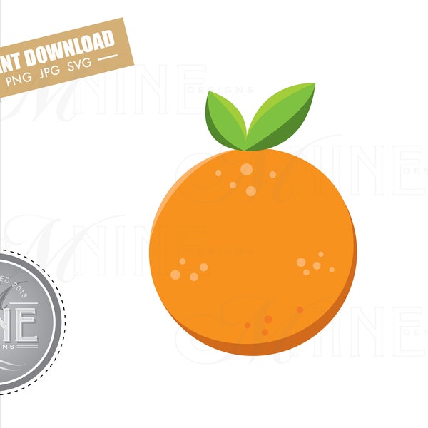 Orange Clip Art Downloads | Vector Orange Ai Png Jpg Svg Pdf Clipart | Orange Instant Digital Download M59