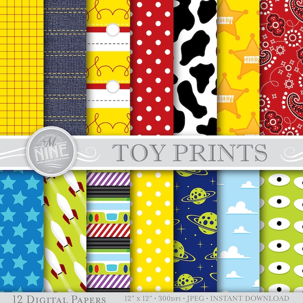 TOY STORY Digital Paper Jpg Svg / Seamless Toy Story Pattern Downloads / Instant Download Jpeg Vector Svg Digital Paper Printables MN28