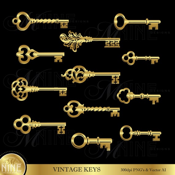 vintage skeleton key clipart