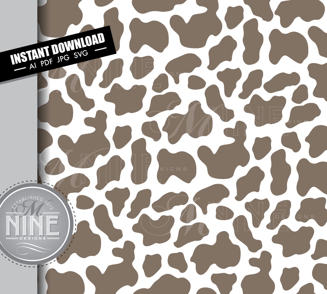 Repeatable Cow Pattern Cow Print Svg Seamless Cow Print Pattern Svg Pewter Cow Print Cut File ...