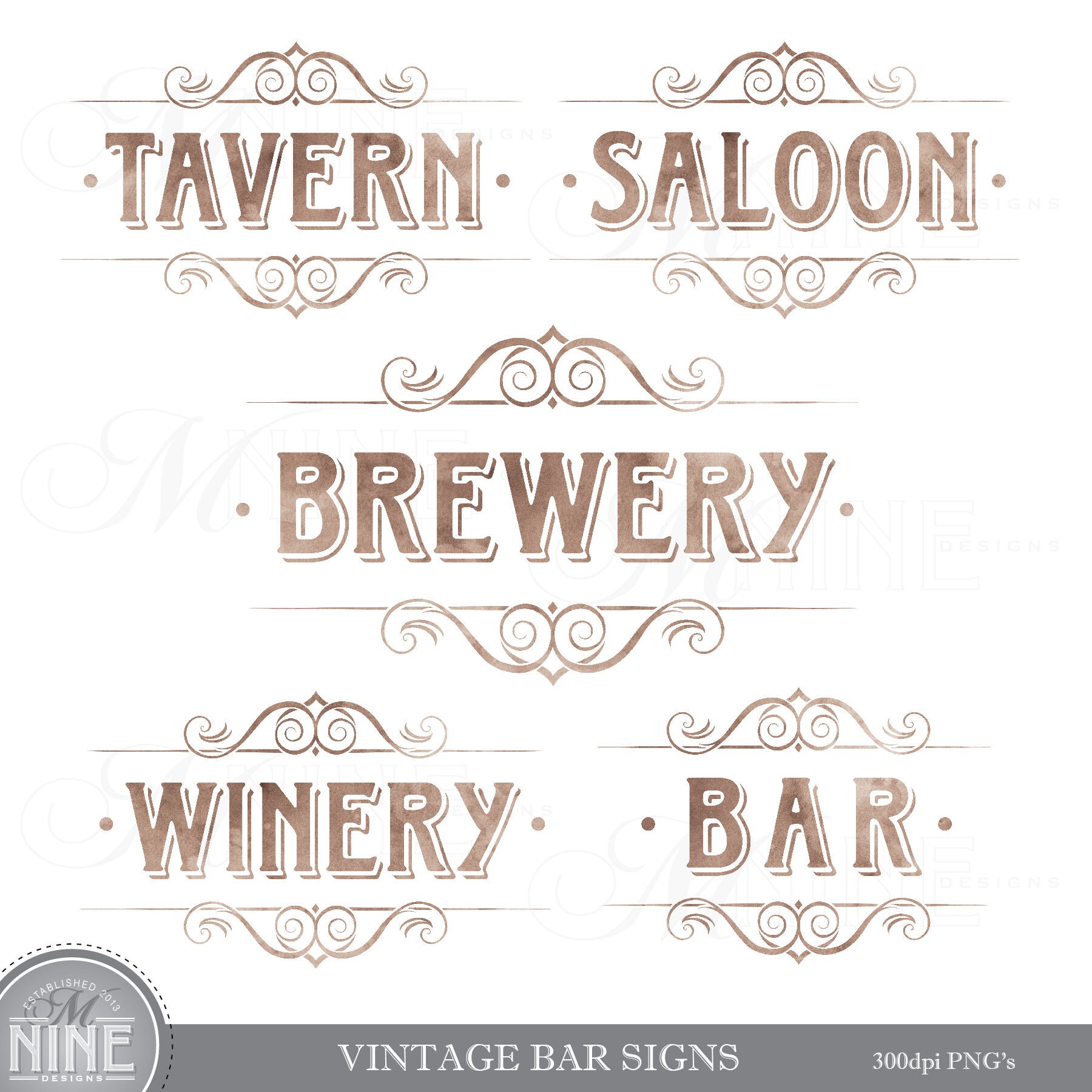 VINTAGE BAR SIGNS Clip Art / Wine Clipart / Clip Art - Etsy UK