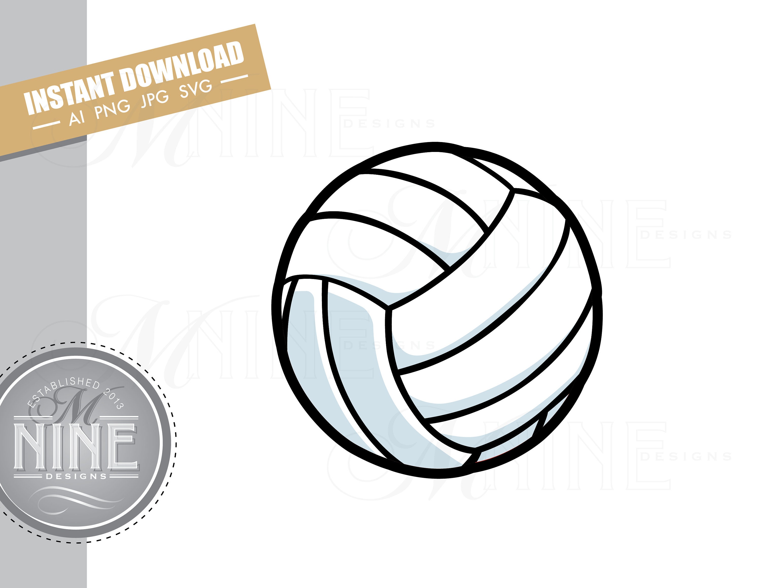 Volleyball Clip Art Downloads Vector Volleyball Ai Png Jpg Svg Pdf Clipart Volleyball Instant Digital Download M76