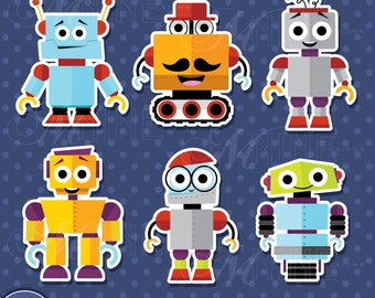 Vector Robots Etsy