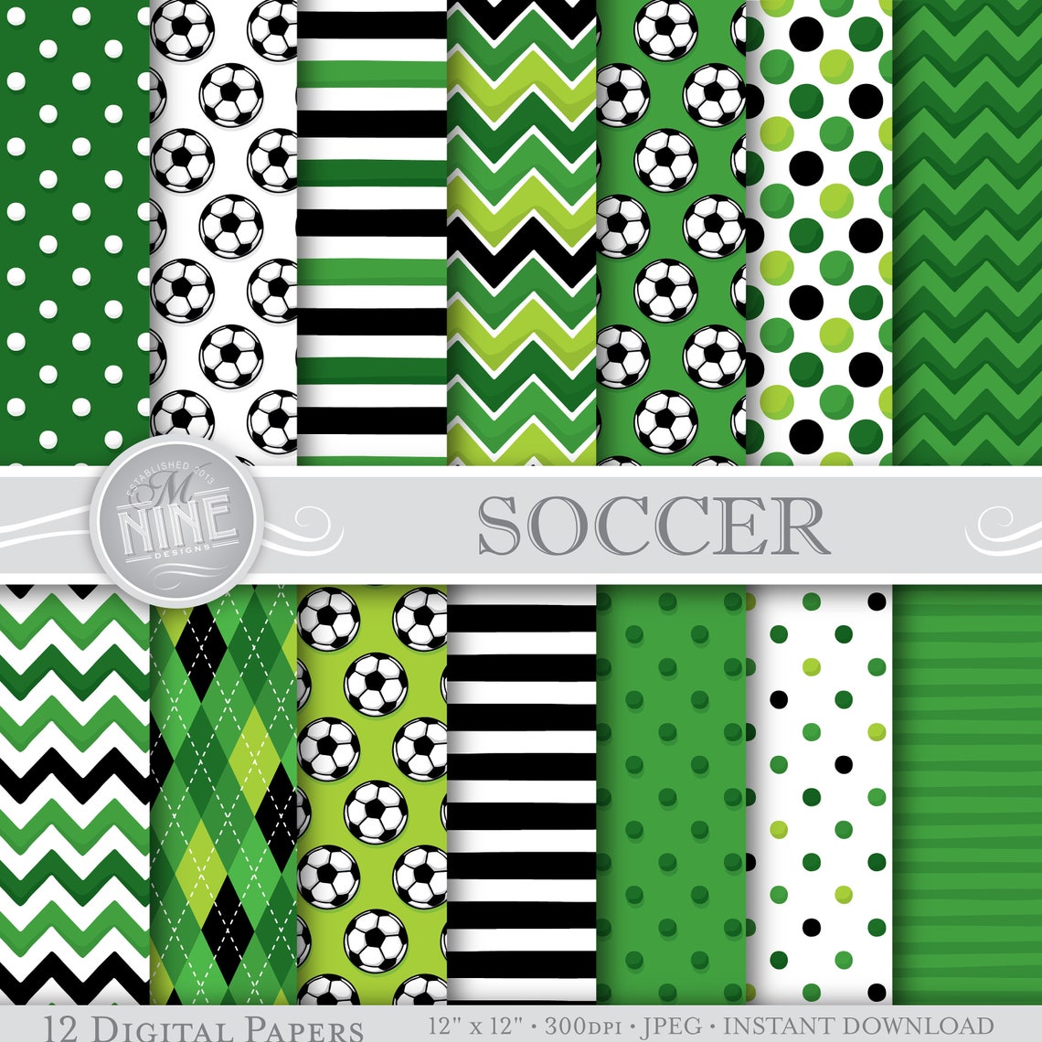 SOCCER Digital Paper Printables Digital Downloads Soccer - Etsy