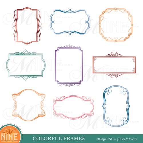 8x11 Certificate Border Frames VECTOR Clip Art Vintage | Etsy