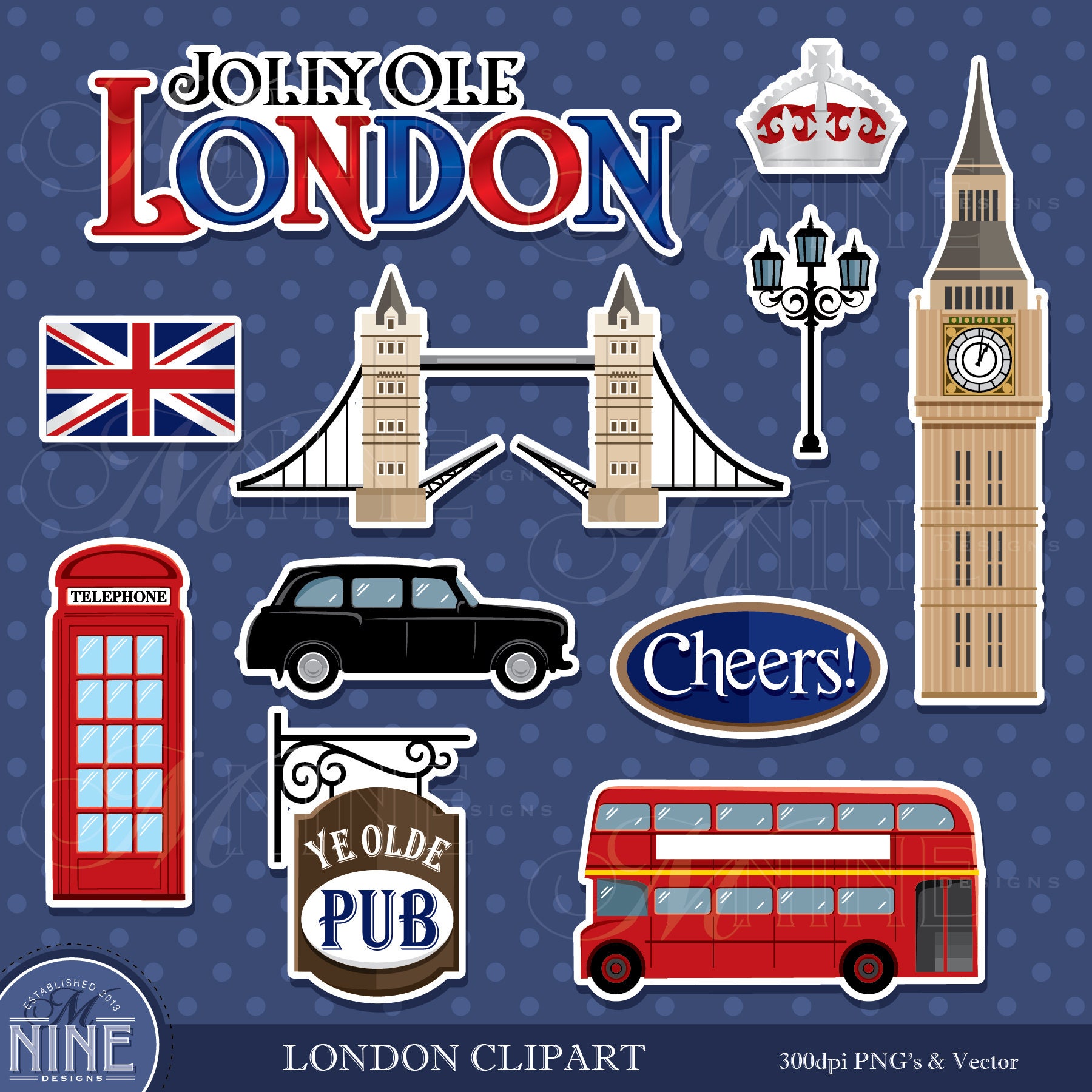 London Clipart British London Clipart British Clipart Etsy | Images and ...