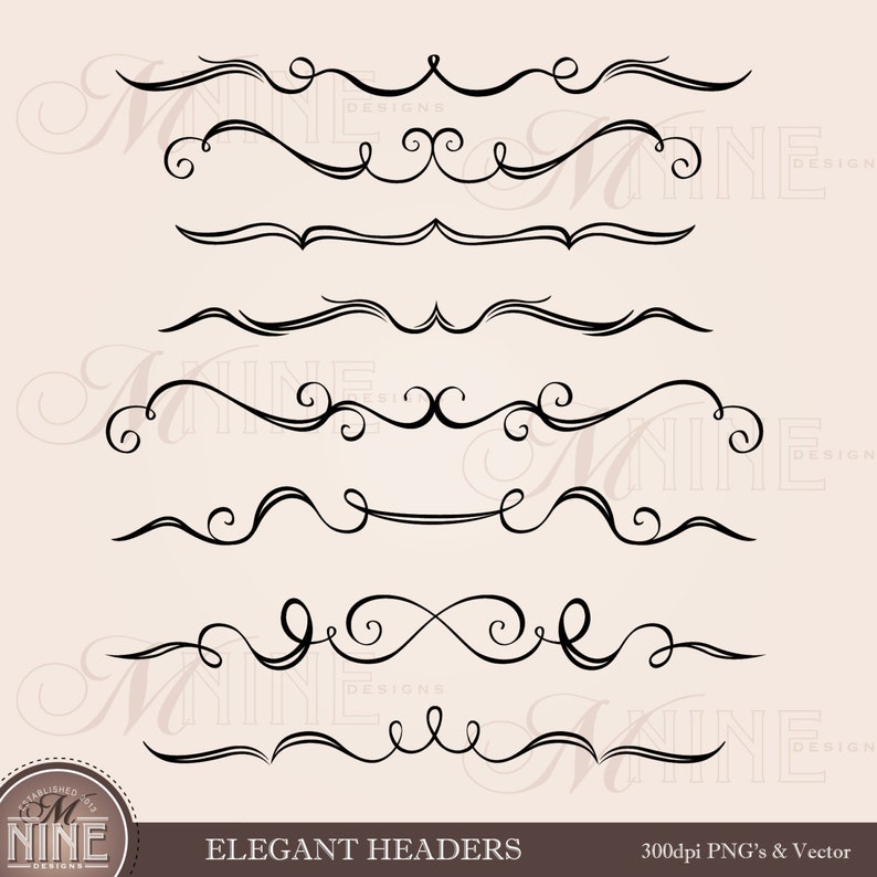 Download Instant Download Borders Dividers Clipart Black Silhouette ...