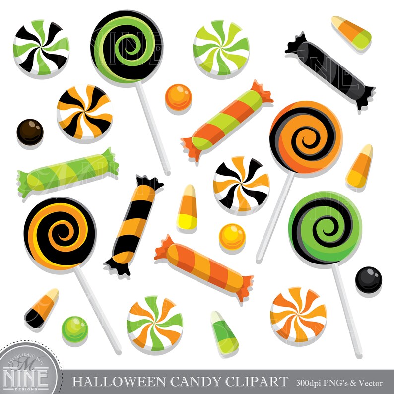HALLOWEEN CANDY Clip Art / Halloween CANDY Clipart Downloads / - Etsy