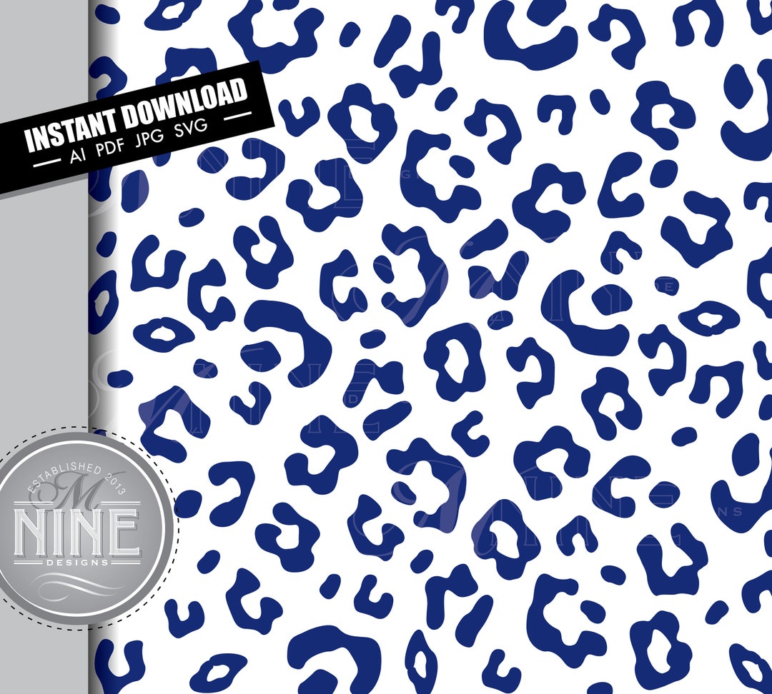 Navy Leopard Spots Pattern Seamless Repeatable Leopard Spots Svg Pdf