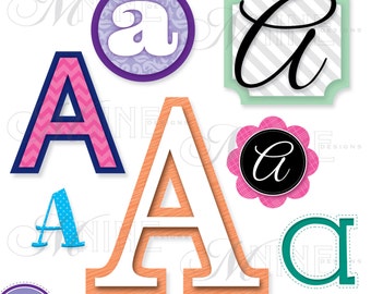 Letter "A" Alphabet Clip Art Graphics Vector File, Instant Download, Vector Art Graphics Pattern Typefaces Letters Series