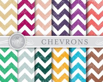 Chevron Digital Paper: CHEVRON Printable Pattern Print, Chevron Download, 12 x 12 Chevron Backgrounds Prints Patterns