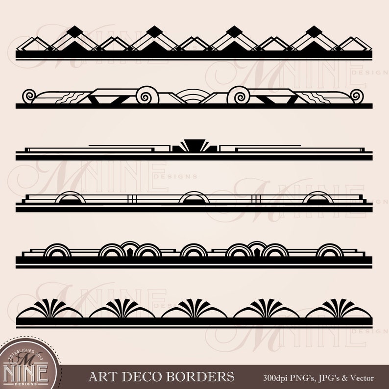 art deco border clip