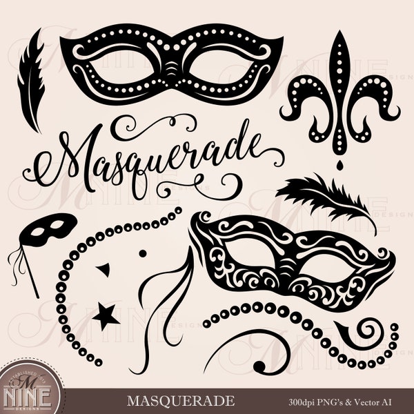 Masquerade Clip Art | Masquerade Clipart Downloads | Vector Masquerade Clip Art Masks | Mardi Gras Clip Art Mardi Gras Beads Png Svg Clipart
