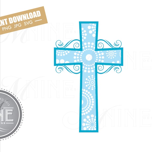 Blue Cross Clip Art Downloads | Vector Blue Cross Ai Png Jpg Svg Pdf Clipart | Blue Cross Instant Digital Download M118