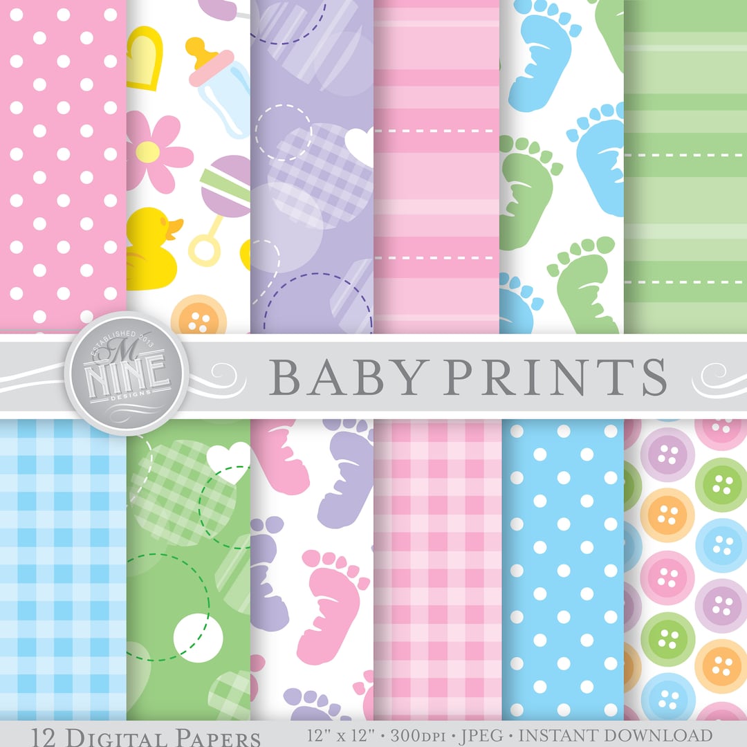 Baby Digital Paper / BABY Patterns / Baby Theme Downloads, Printable ...