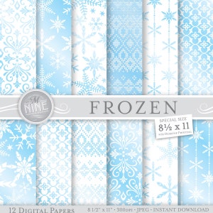 FROZEN Digital Paper Pattern Prints frozen Blue, Instant Download, 8 1/ ...