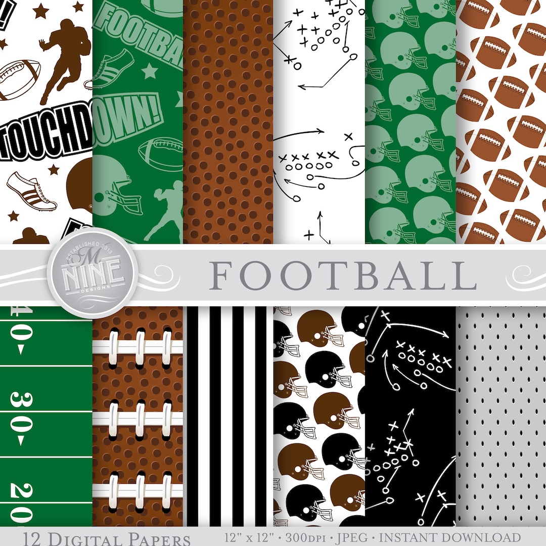 FOOTBALL Digital Paper / Football Party Printables / Football Patterns ...