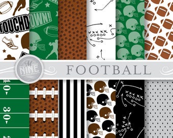 FOOTBALL Papel digital / Fiesta de fútbol imprimibles / patrones de fútbol, Fiesta temática deportiva, Descargas de fútbol, DIY Football Party Paper