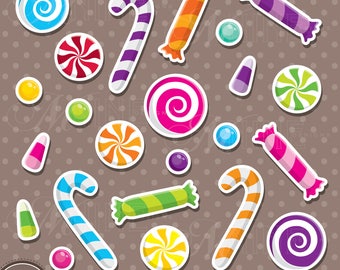 CANDY Sticker Clip Art / CANDY Clipart Downloads / Candy Clipart, Vector Candy Sticker Clipart
