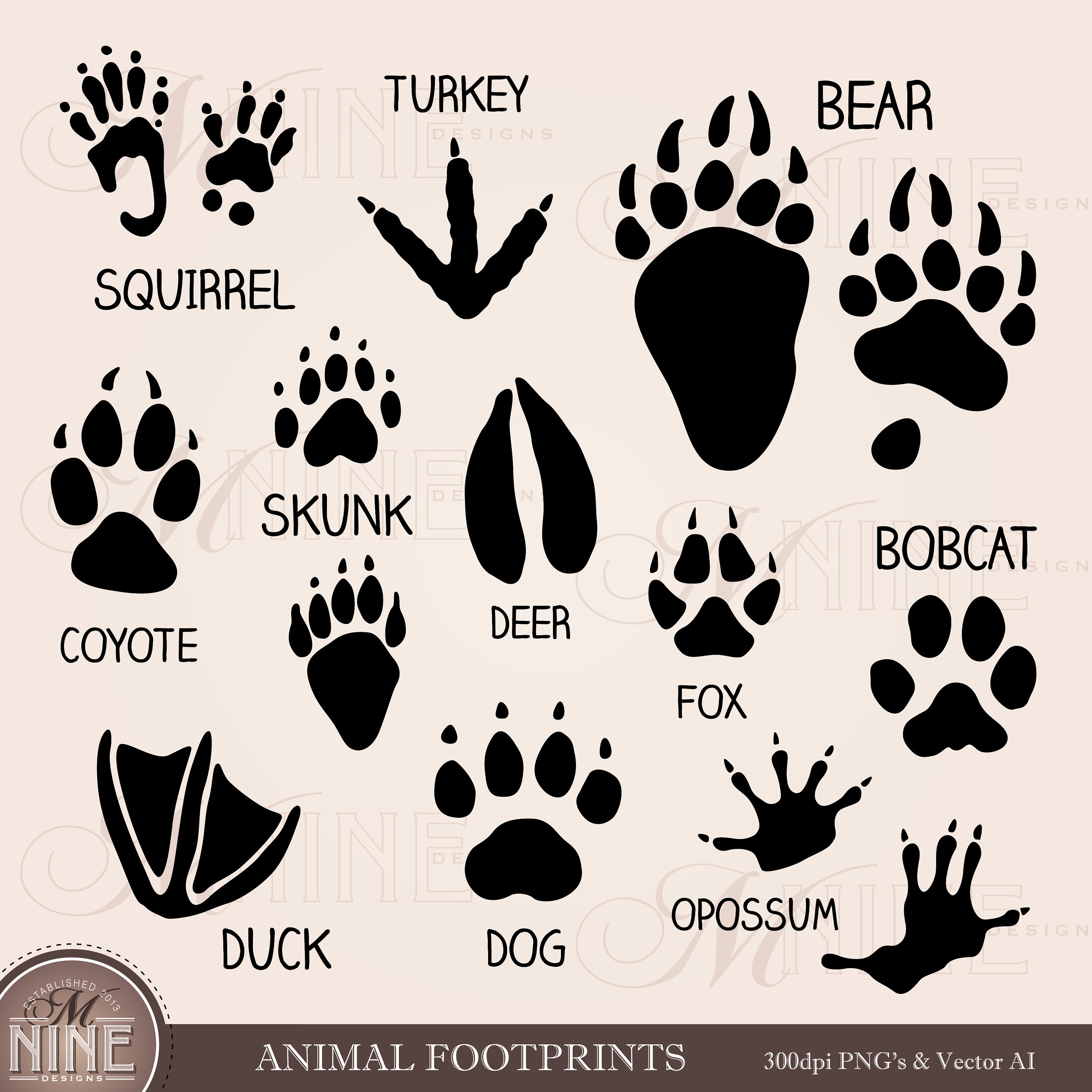 Animal Footprints Clip Art