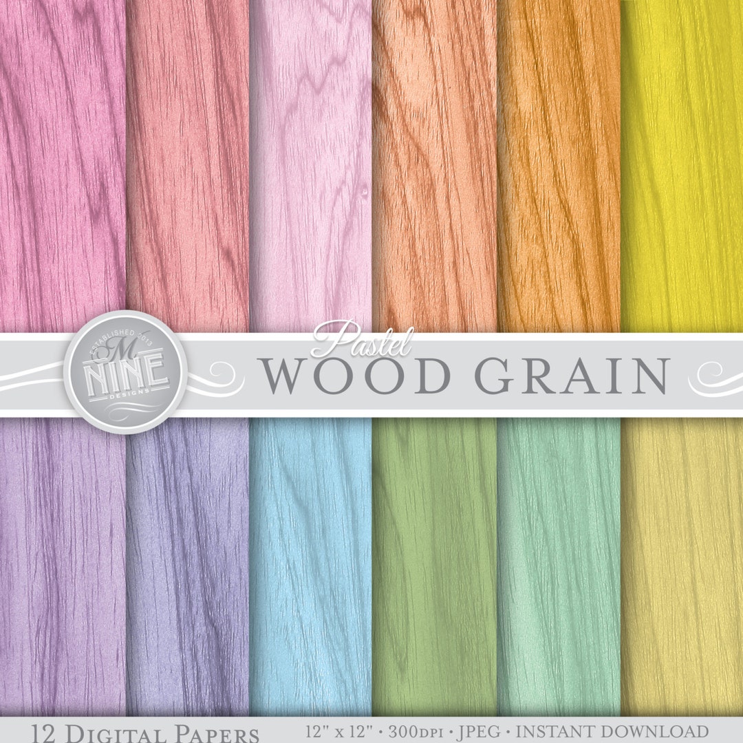 Pastel Wood Grain Digital Paper, Cricut Silhouette Wood Grain Printable