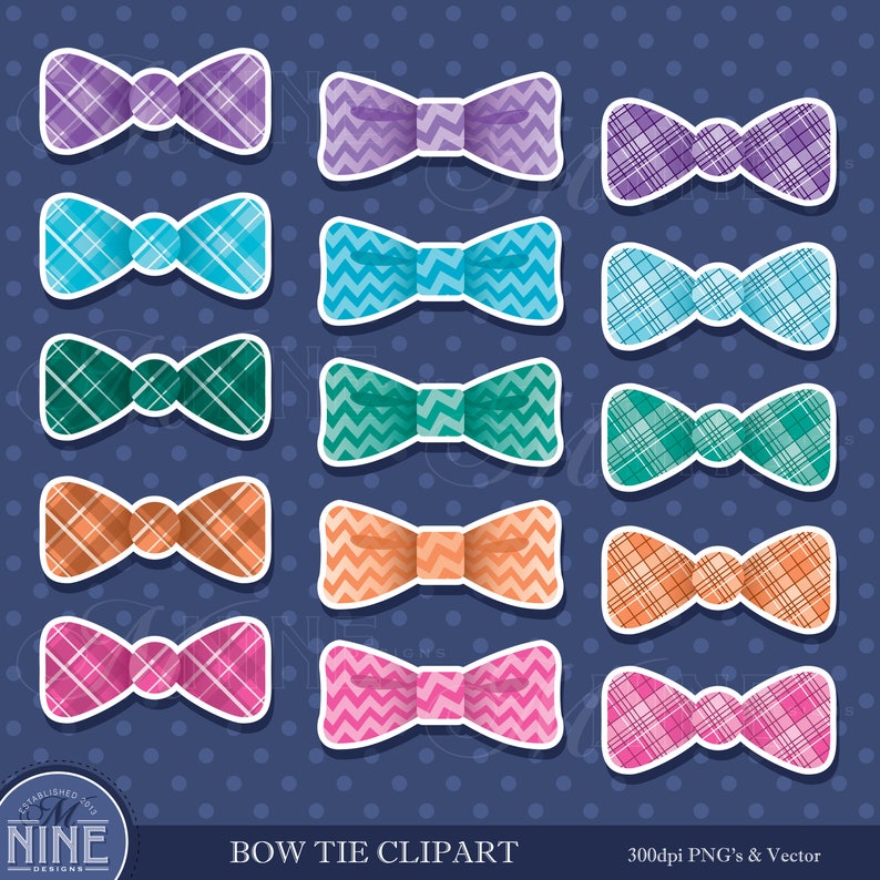BOW TIE Sticker Clip Art / Bow Tie Clipart Downloads / Bow Tie | Etsy