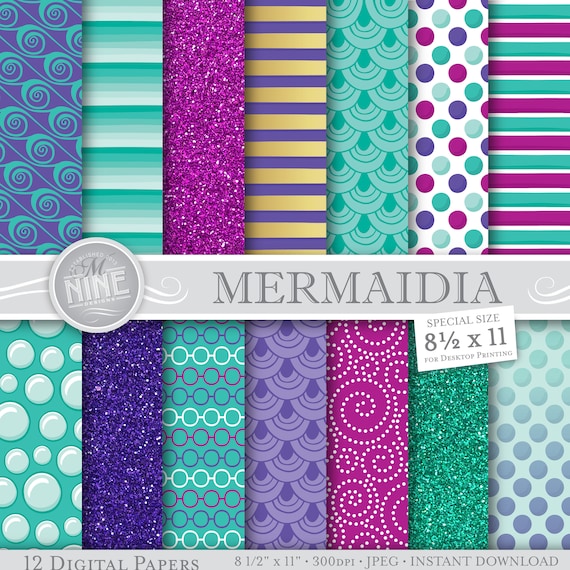 Mermaid Electronic Paper Downloads Printable Habits Mermaid Occasion Electronic Paper Practices 8 1/2 x 11 Printable Sbook photo regarding Printable Paper Patterns named Mermaid Electronic Paper Downloads Printable Designs Mermaid Celebration Electronic Paper Models 8 1/2 x 11 Printable Sbook