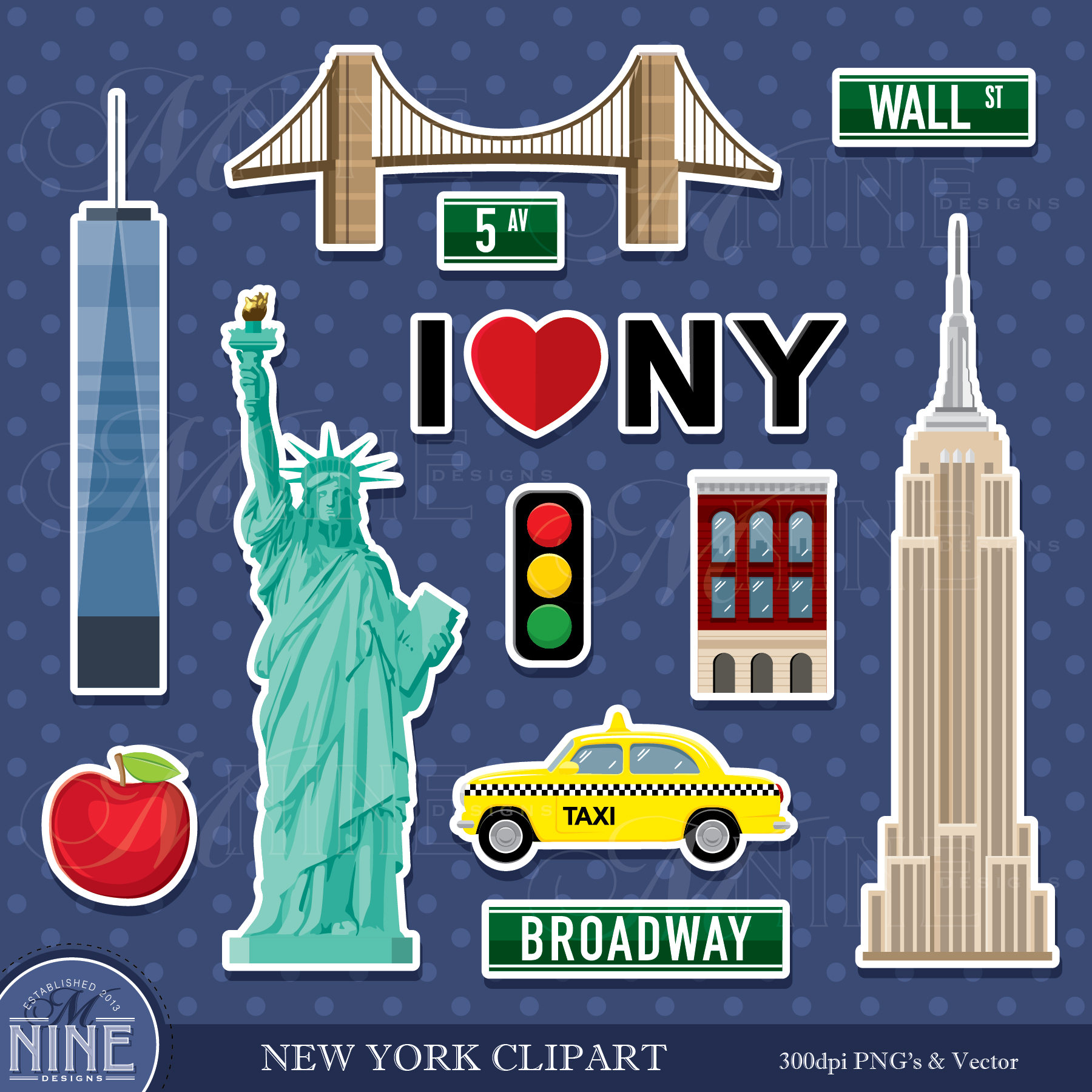 NEW YORK Sticker Clip Art / New York Clipart Downloads / Empire State  Statue of Liberty Clip Art, Scrapbook Clipart, Vector Clip Art - Etsy Sweden