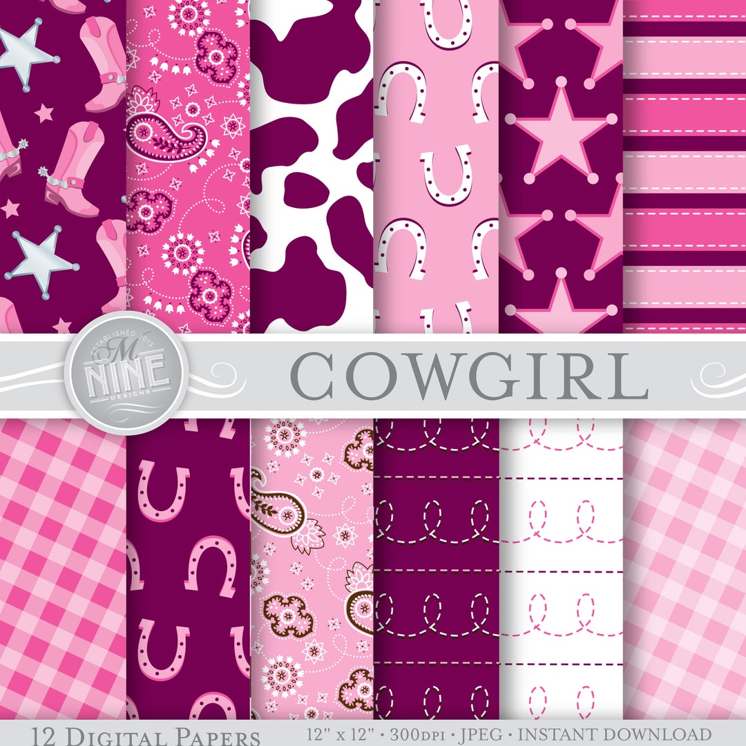 Cowgirl - Pretty In Pink 12x12 Scrapbooking Paper – Country Croppers