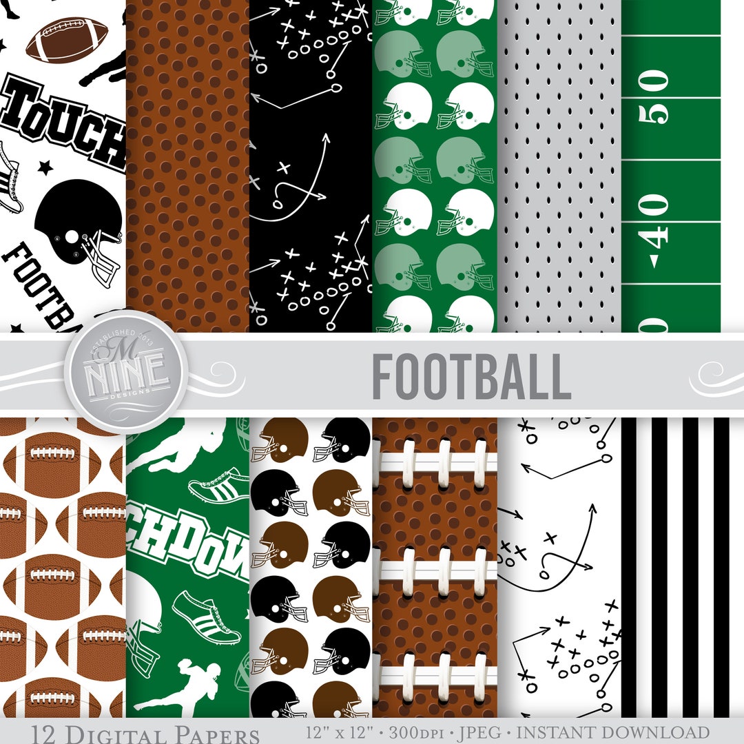 Football Digital Paper Seamless Football Digital Paper Printable ...