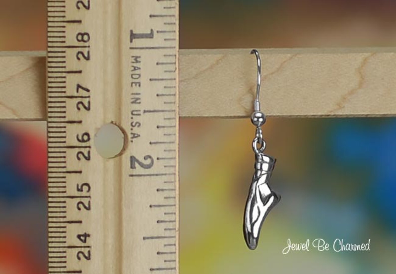 sterling silver en pointe ballet slipper earrings fishhook solid .925