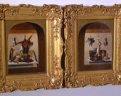 Pair Antique British Oil painting on Canvas 18th - 19th Century