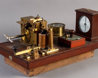 Antique Siemens Halske Morse Telegraph Set Key Register Mahogany 1870’s
