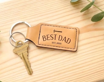 Personalized Leatherette Keychain for Men, Engraved Dad Key Fob for Him, Custom Handyman Gift, Craftsmen DIY Birthday or Father's Day Ideas