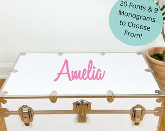 Custom Summer Camp Trunk Decal Personalized Name for Sleepaway Bags Vinyl Name Sticker Label Storage Organization Kids Monogram Footlocker