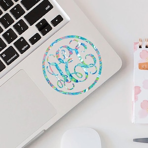 Vine Monogram w Circle - Pattern 6