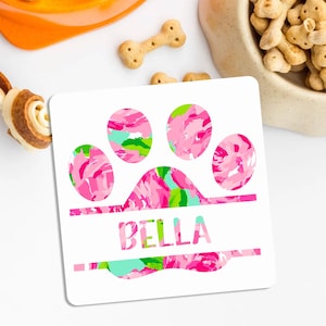 Patterned Dog Treats Decal for Jar, Personalized Name Paw Print Decal for Pet Food Container, Treat Storage Labels, Dog Food Kitchen Sticker