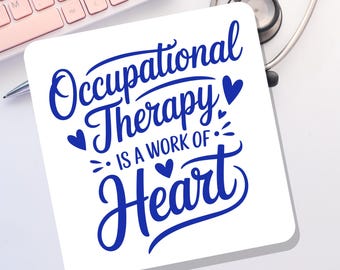 Occupational Therapy Is A Work Of Heart Sticker,  OT Decals, COTA Decal, Occupational Therapist Gift, OT Month Gift, Water Bottle Decal