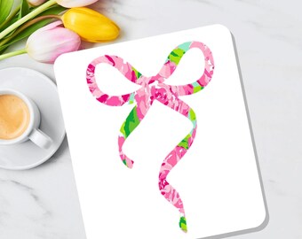Floral Patterned Bow Vinyl Decal, Laptop Sticker