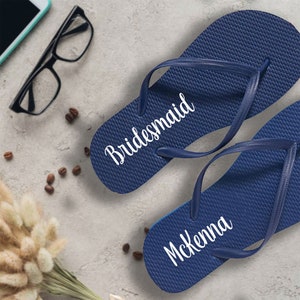 Wedding Bride Flip Flops DECAL, Bridal Party Flip Flops, Name Stickers, Bride Bridesmaid Gift, Destination Wedding Party