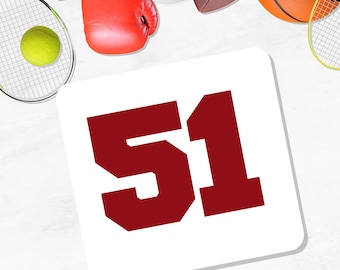 Helmet Decals, Personalized Sports Jersey Number Decal, Custom vinyl stickers for Softball, Lacrosse, Field Hockey, Number Decal for Helmet