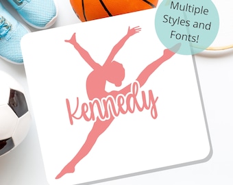Personalized Dance Name Decals, Custom Gymnast Sticker, Dancer Custom Name Sticker for Bottle, Dancer Team Gift, Ballerina Name Label