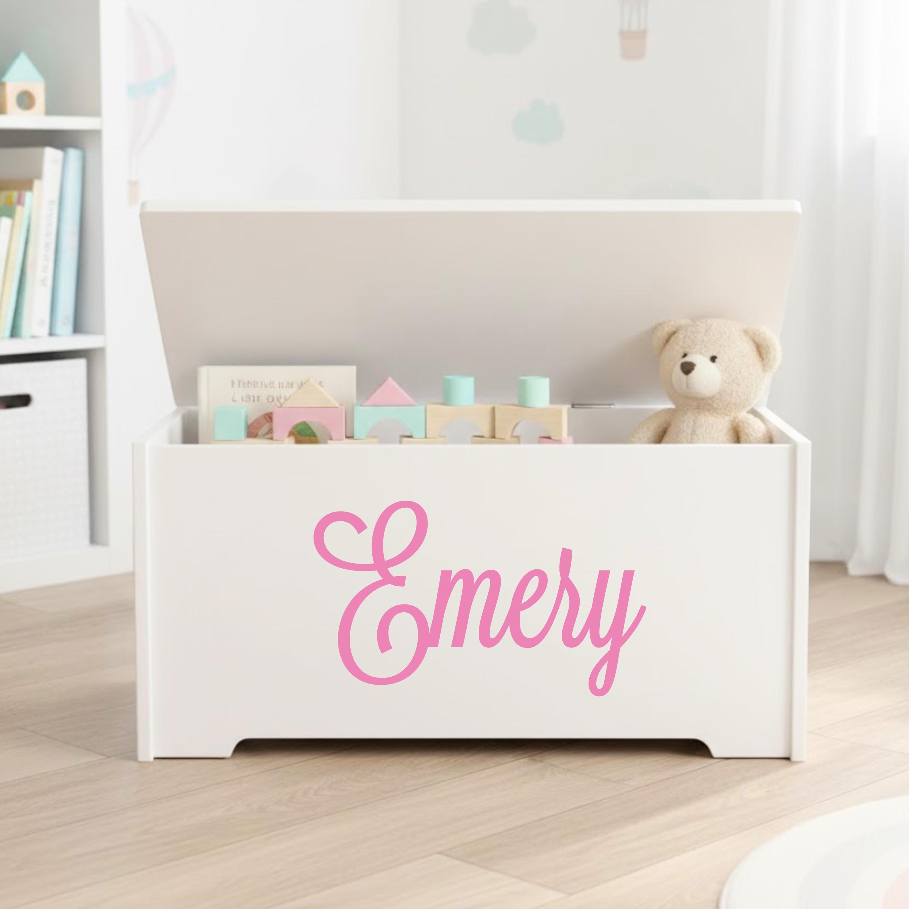 Personalized Name Toy Box Decals, Custom Vinyl Sticker for Kids Storage ...
