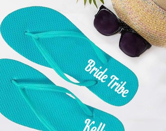 Bride Tribe Flip Flops DECAL, Bridal Party Flip Flops, Monogrammed Stickers, Wedding Bridesmaid Gift