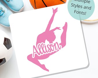 Personalized Dance Name Decal, Custom Gymnastics Sticker, Dance Team Car Decal, Cheer Team Gift, Cheerleader Tumbler Label, Ballerina Name