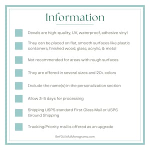 Information Chart - in description